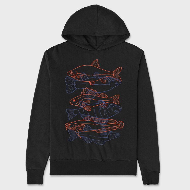 Fish Set Color, Hanorac Oversize Barbati (Unisex)