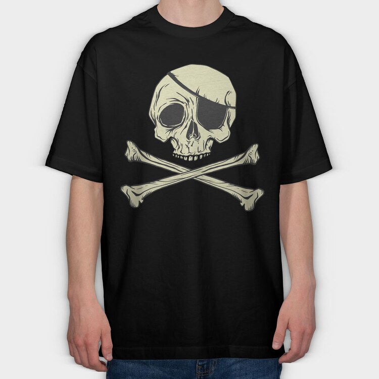 Jolly Roger Pirate Flag, Tricou Oversize Barbati (Unisex)