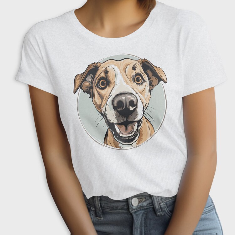 Joyful Dog Portrait, Tricou Femei