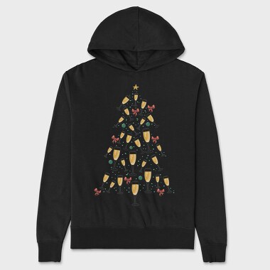 Champagne Christmas Tree, Hanorac Oversize Barbati (Unisex)