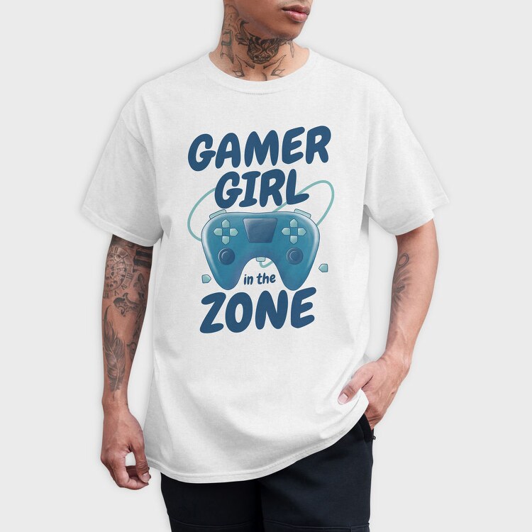 Joystick Gamer Girl Watercolor, Tricou Barbati (Unisex)