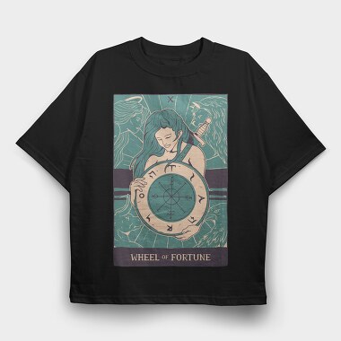 Wheel Of Fortune Tarot, Tricou Oversize Barbati (Unisex)