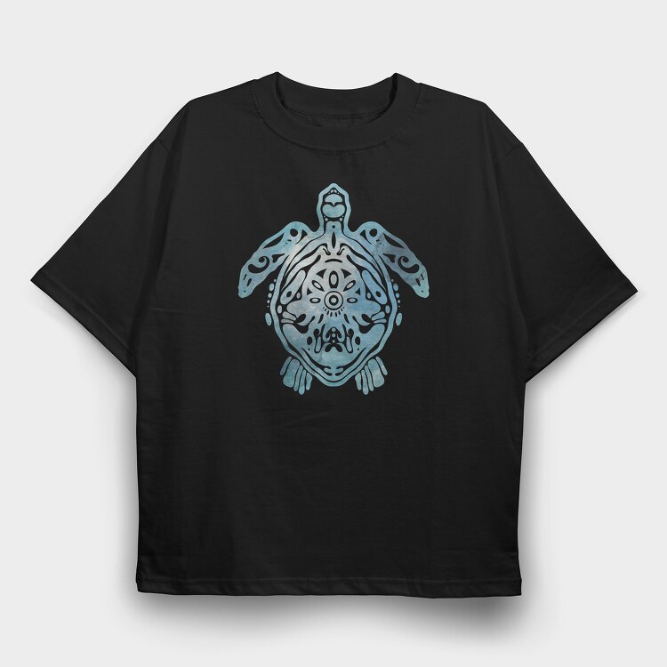 Turtle Animal Cut Out, Tricou Oversize Barbati (Unisex)