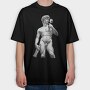 David Statue Wine Glass Realistic Michelangelo Cup Bottle, Tricou Oversize Barbati (Unisex)
