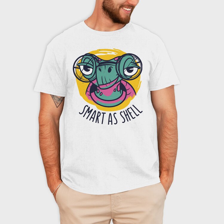 Turtle Animal With Glasses Smart Ass Hell, Tricou Barbati (Unisex)