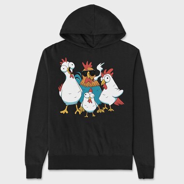 Hanorac Barbati (Unisex), Rooster Cartoon Chickens