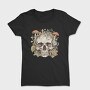 Skull With Mushrooms and Flowers, Tricou Femei