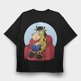 Giraffe Reading In Couch Jiraffe, Tricou Oversize Barbati (Unisex)