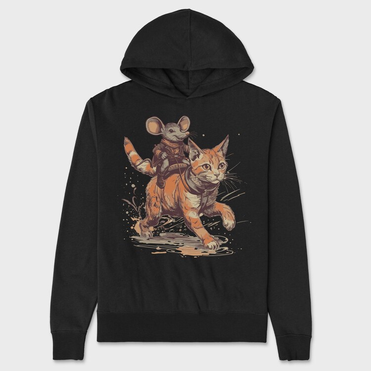 Hanorac Barbati (Unisex), Mouse Cowboy Cat