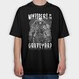 Whispers In The Graveyard Skeleton, Tricou Oversize Barbati (Unisex)