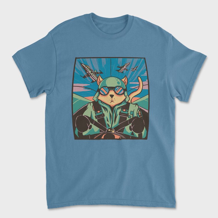 Airplane Cat, Tricou Barbati (Unisex)
