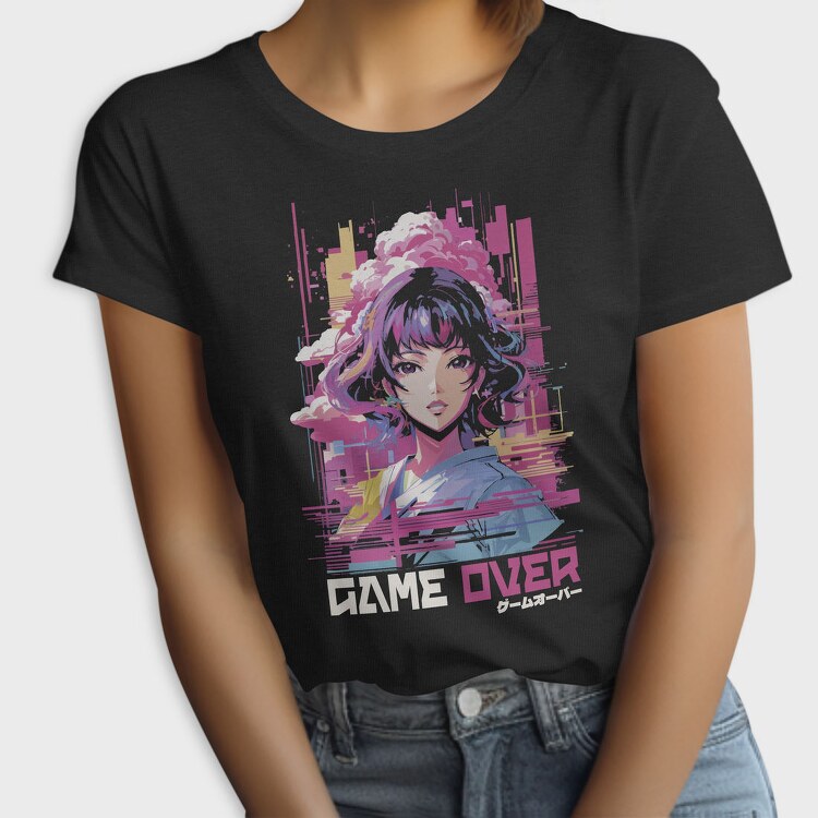 Anime Glitch Vaporwave, Tricou Femei