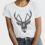 Deer Illustration With Text, Tricou Femei