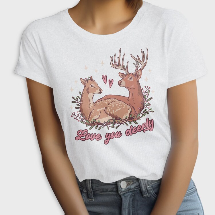 Deer In Love Valentine, Tricou Femei