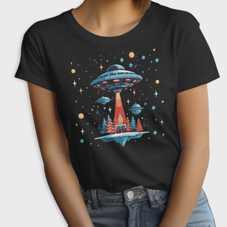 Ufo Christmas Tote, Tricou Femei