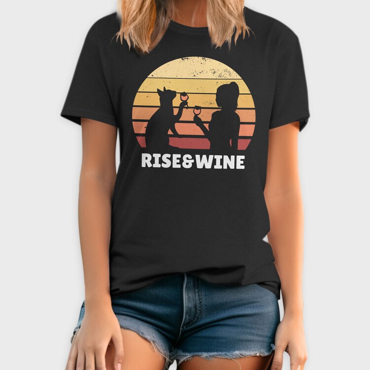 Rise Wine Sunset And Wine, Tricou Barbati (Unisex)