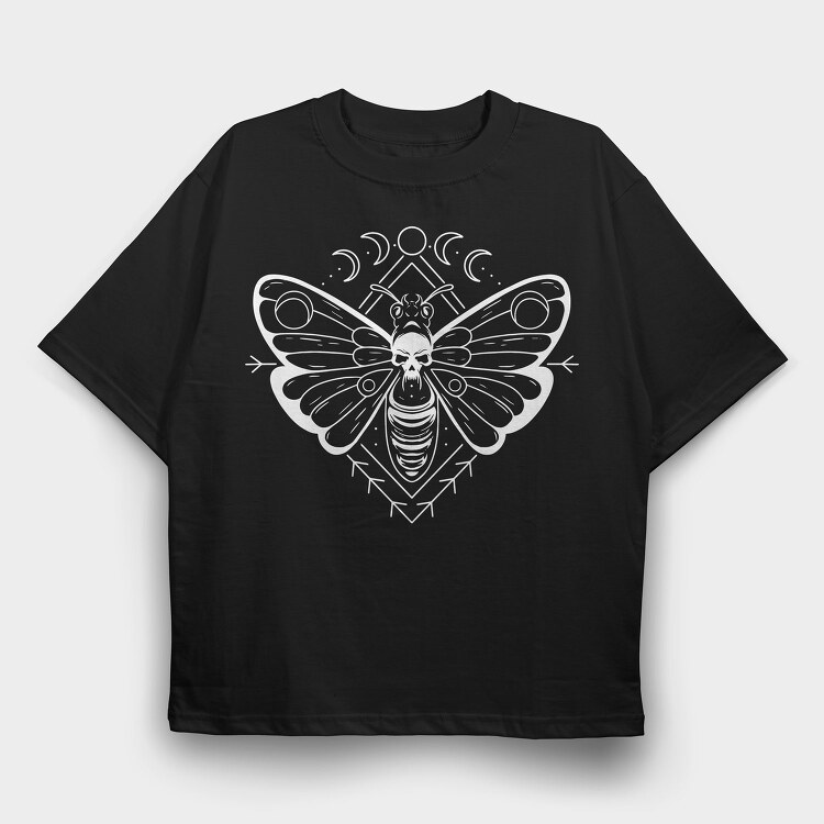 Goth Night Moth Death, Tricou Oversize Barbati (Unisex)