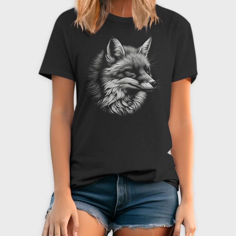 Wild Fox Monochromatic Portrait, Tricou Barbati (Unisex)