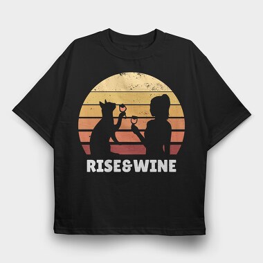 Rise Wine Sunset And Wine, Tricou Oversize Barbati (Unisex)