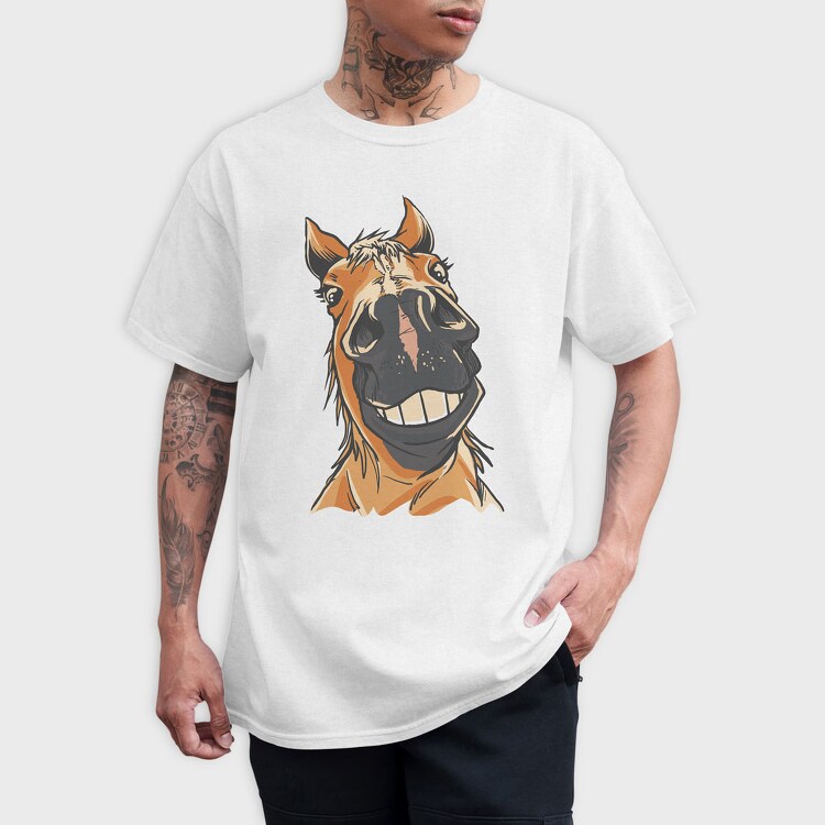 Smiling Horse, Tricou Barbati (Unisex)