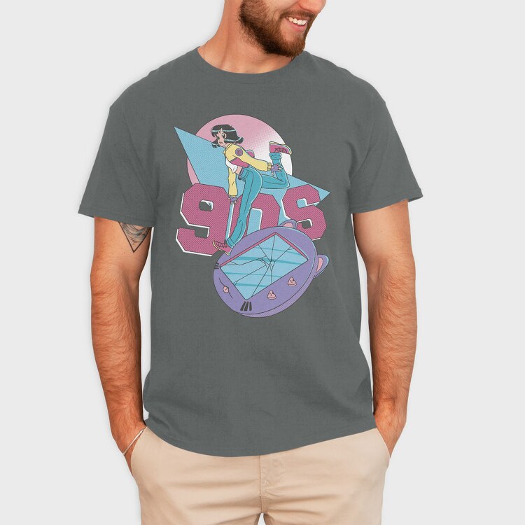 Nineties Pink 90S Anime Girl, Tricou Barbati (Unisex)