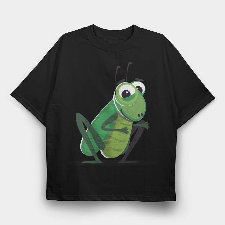 Grasshopper Smile, Tricou Oversize Barbati (Unisex)