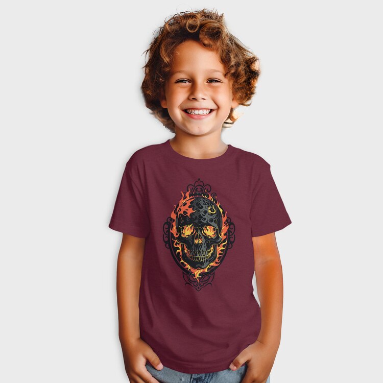 Gothic Skull on Fire, Tricou Copii