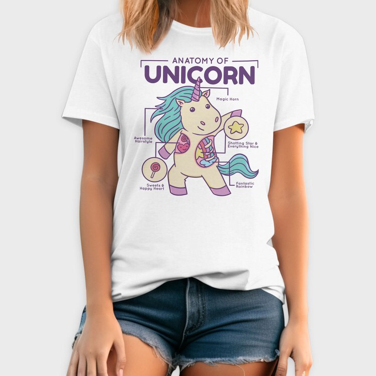 Unicorn Anatomy Chart, Tricou Barbati (Unisex)