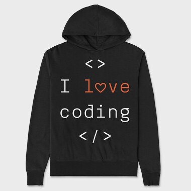 Hanorac Barbati (Unisex), I Love Coding