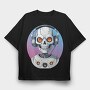 Robot Skull With Headphones, Tricou Oversize Barbati (Unisex)