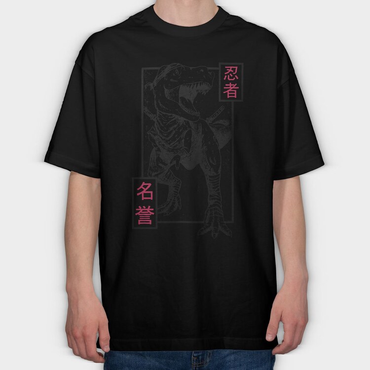 Ninja T Rex, Tricou Oversize Barbati (Unisex)