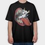 Unicorn And Monster Mouth Eaten, Tricou Oversize Barbati (Unisex)