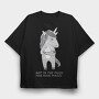 Unicorn Angry Mood, Tricou Oversize Barbati (Unisex)