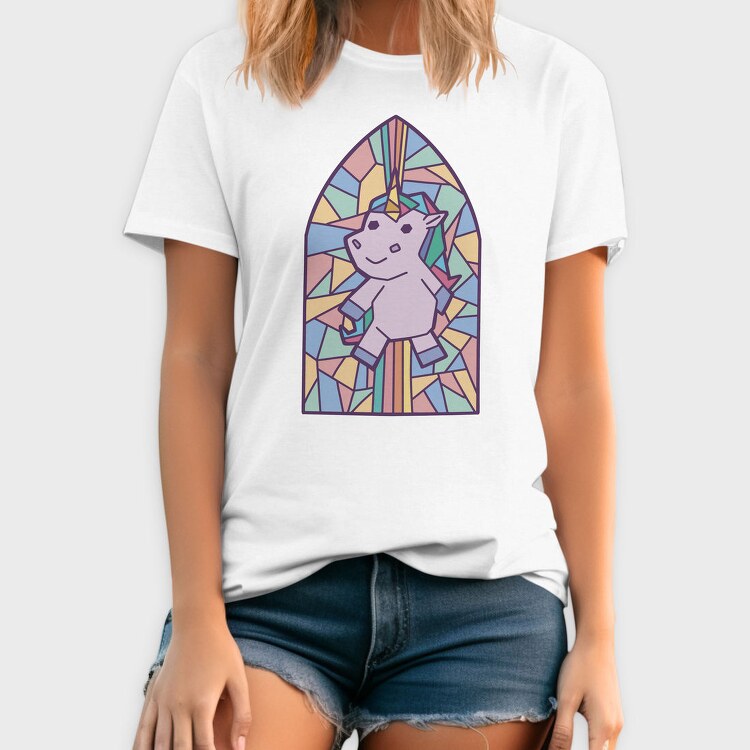 Unicorn Church Window, Tricou Barbati (Unisex)