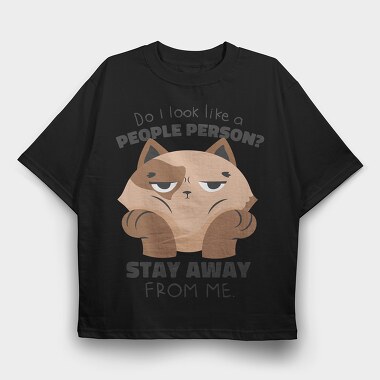 Anti Social Cat Stay Away From Me, Tricou Oversize Barbati (Unisex)