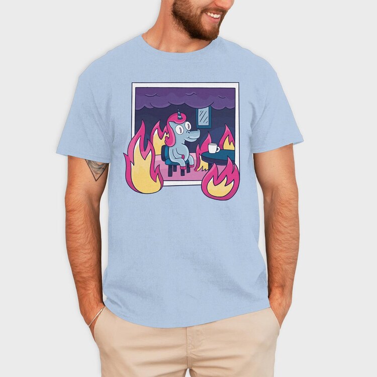 Unicorn in Fire, Tricou Barbati (Unisex)