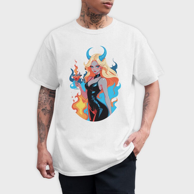 Devilish Pinup Girl, Tricou Barbati (Unisex)