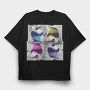 Apple Pop Art Tote, Tricou Oversize Barbati (Unisex)