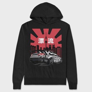 Tokyo Drift Sunset, Hanorac Oversize Barbati (Unisex)