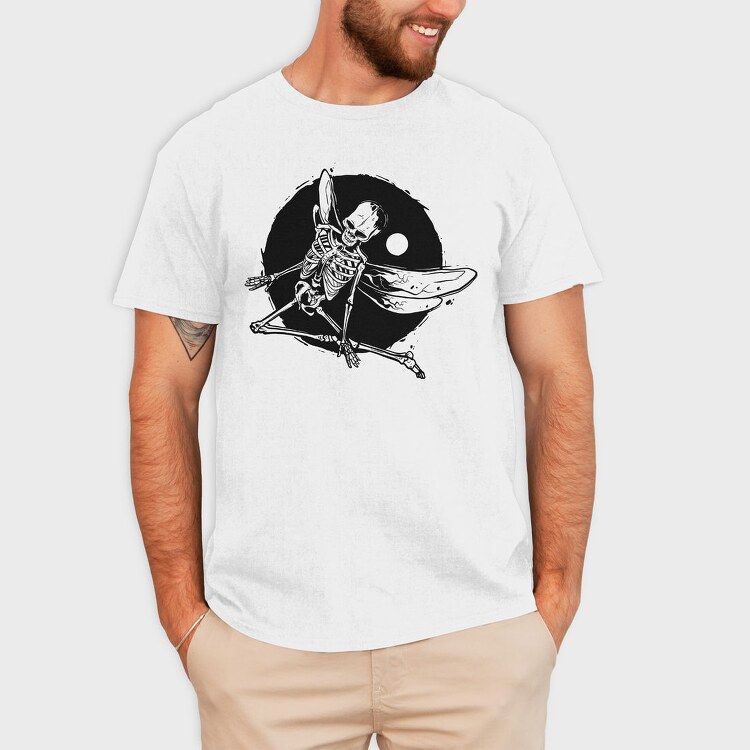 Winged Skeleton Grunge Fly, Tricou Barbati (Unisex)