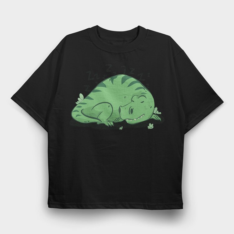 Dinosaur Sleeping T Rex, Tricou Oversize Barbati (Unisex)