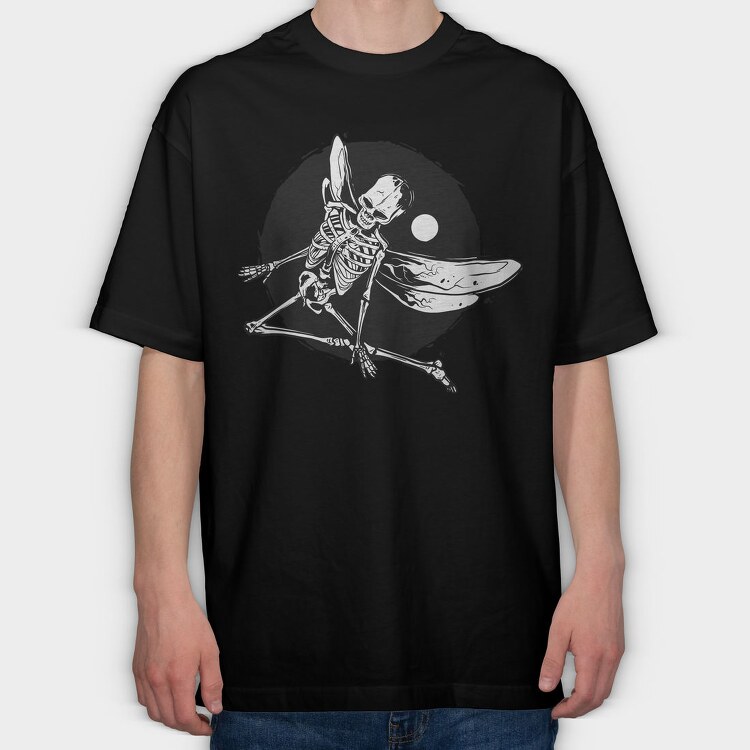 Winged Skeleton Grunge Fly, Tricou Oversize Barbati (Unisex)