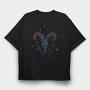 Aries Floral Zodiac Sign, Tricou Oversize Barbati (Unisex)