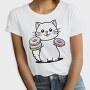 Cat And Donuts White Kitty, Tricou Femei