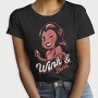 Winking Devil Pun Cartoon Girl Halloween, Tricou Femei