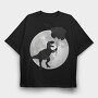 Dinosaur With Balloons T Rex, Tricou Oversize Barbati (Unisex)