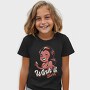 Winking Devil Pun Cartoon Girl Halloween, Tricou Copii