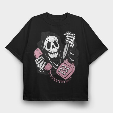 Grim Reaper Phone The, Tricou Oversize Barbati (Unisex)