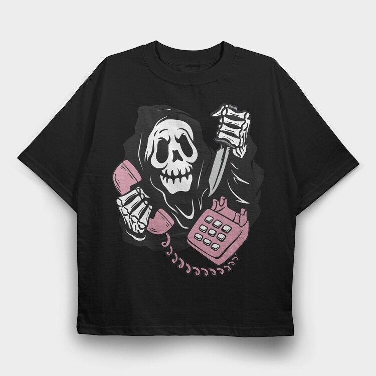 Grim Reaper Phone The, Tricou Oversize Barbati (Unisex)