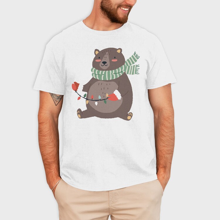 Winter Bear Lights, Tricou Barbati (Unisex)